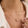 Wholesale Women's Minimalist Geometric Stainless Steel Pearl Necklace With Pvd Furnace Vacuum Real Gold Plating