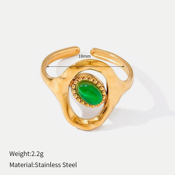 Wholesale Women's Minimalist Geometric Stainless Steel Polished Electroplated Openended Ring Jewelry