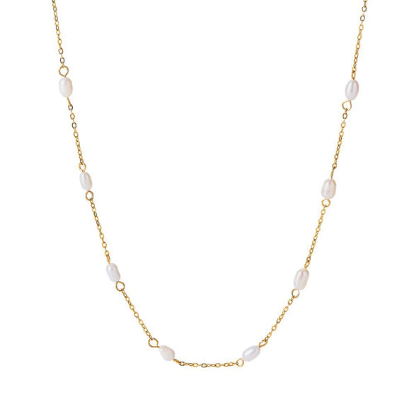 Wholesale Women's Minimalist Geometric Stainless Steel Real Gold Plated Necklace