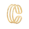 Wholesale Women's Minimalist Geometric Stainless Steel Stacked Rings With Electroplating Cold Open Design