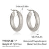 Wholesale Women's Minimalist Geometric Stainless Steel Vacuum Real Gold Plated Hoop Earrings