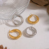 Wholesale Women's Minimalist Geometric Stainless Steel Vacuum Real Gold Plated Hoop Earrings