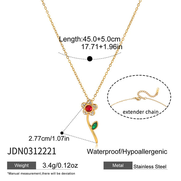 Wholesale Women's Minimalist Geometric Stainless Steel Vacuum Real Gold Plated Necklace