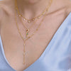 Wholesale Women's Minimalist Geometric Stainless Steel Vacuum Real Gold Plated Necklace