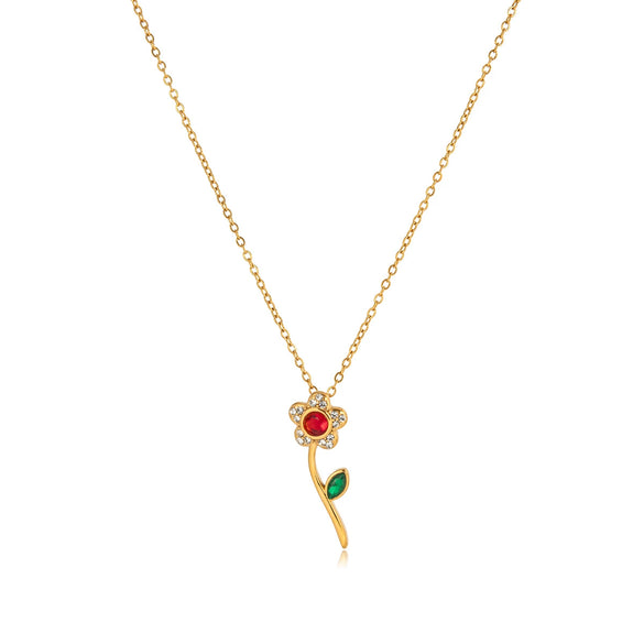 Wholesale Women's Minimalist Geometric Stainless Steel Vacuum Real Gold Plated Necklace