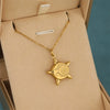 Wholesale Women's Minimalist Geometric Starfish 18K Gold Electroplated Stainless Steel Pendant Cross Chain Necklace