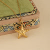 Wholesale Women's Minimalist Geometric Starfish Pendant Necklace With 18K Gold Electroplated Stainless Steel Cross Chain