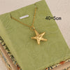 Wholesale Women's Minimalist Geometric Starfish Pendant Necklace With 18K Gold Electroplated Stainless Steel Cross Chain