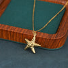 Wholesale Women's Minimalist Geometric Starfish Pendant Necklace With 18K Gold Electroplated Stainless Steel Cross Chain