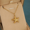 Wholesale Women's Minimalist Geometric Starfish Pendant Necklace With 18K Gold Electroplated Stainless Steel Cross Chain
