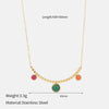 Wholesale Women's Minimalist Geometric Titanium Steel And Stainless Steel Goldplated Round Pendant Oshaped Chain Necklace