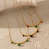 Wholesale Women's Minimalist Geometric Titanium Steel And Stainless Steel Goldplated Round Pendant Oshaped Chain Necklace