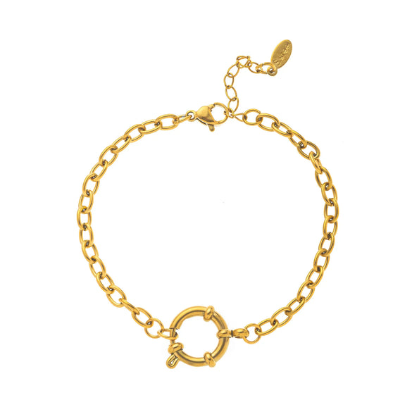 Wholesale Women's Minimalist Geometric Titanium Steel Detachable Sailor Bracelet With Oven Vacuum Plating And Electroplating