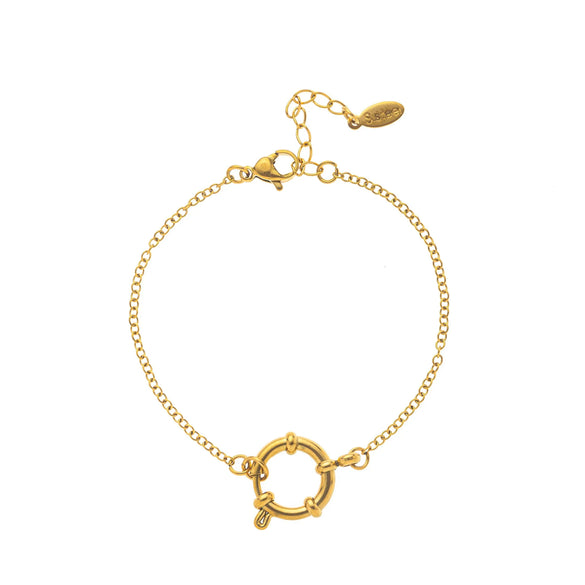 Wholesale Women's Minimalist Geometric Titanium Steel Detachable Sailor Bracelet With Oven Vacuum Plating And Electroplating