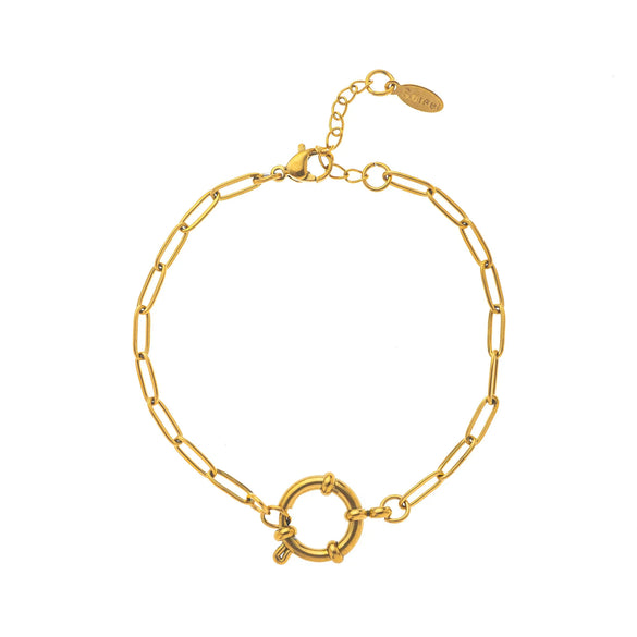 Wholesale Women's Minimalist Geometric Titanium Steel Detachable Sailor Bracelet With Oven Vacuum Plating And Electroplating