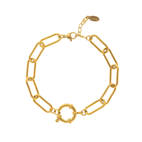 Wholesale Women's Minimalist Geometric Titanium Steel Detachable Sailor Bracelet With Oven Vacuum Plating And Electroplating