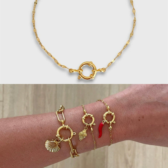Wholesale Women's Minimalist Geometric Titanium Steel Detachable Sailor Bracelet With Oven Vacuum Plating