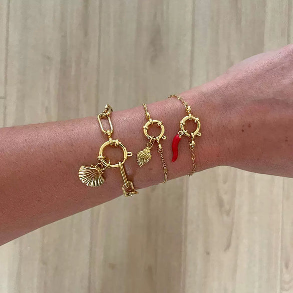 Wholesale Women's Minimalist Geometric Titanium Steel Detachable Sailor Bracelet With Oven Vacuum Plating