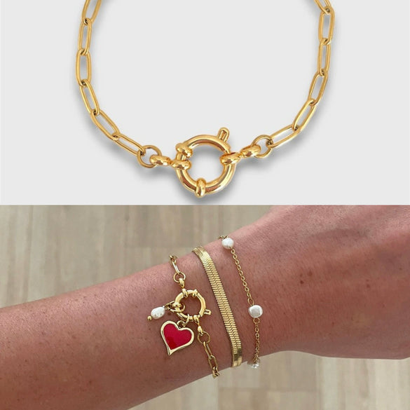 Wholesale Women's Minimalist Geometric Titanium Steel Detachable Sailor Bracelet With Oven Vacuum Plating