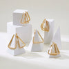 Wholesale Women's Minimalist Geometric Triangle Earring Set With Diamond Studded Copper And Iron Electroplated
