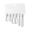 Wholesale Women's Minimalist Geometric Triangle Earring Set With Diamond Studded Copper And Iron Electroplated
