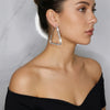 Wholesale Women's Minimalist Geometric Triangle Earring Set With Diamond Studded Copper And Iron Electroplated