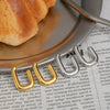 Wholesale Women's Minimalist Geometric Ushaped Real Gold Plated Stainless Steel Earrings