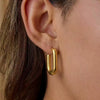 Wholesale Women's Minimalist Geometric Ushaped Real Gold Plated Stainless Steel Earrings