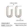 Wholesale Women's Minimalist Geometric Ushaped Real Gold Plated Stainless Steel Earrings