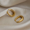 Wholesale Women's Minimalist Geometric Ushaped Stainless Steel Earrings With Vacuum Real Gold Plating