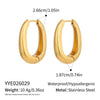 Wholesale Women's Minimalist Geometric Ushaped Stainless Steel Earrings With Vacuum Real Gold Plating