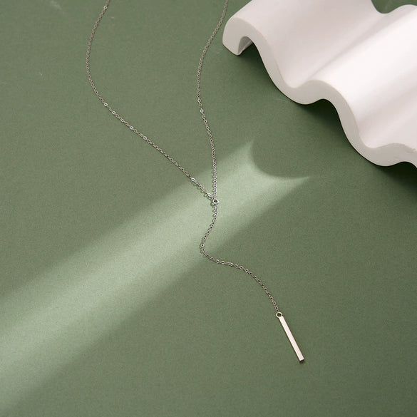 Wholesale Women's Minimalist Geometric Yshaped Cross Chain S925 Silver Necklace Jewelry