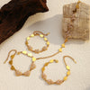 Wholesale Women's Minimalist Ins Style Bowshaped Inlaid Pearl Stainless Steel Electroplated Bracelet
