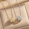 Wholesale Women's Minimalist Light Luxury Cross Chain Necklace With Gold Plated Copper Zircon Pendant And Titanium Steel Chain