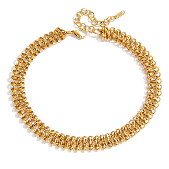 Wholesale Women's Minimalist Light Luxury Geometric Stainless Steel Electroplated Choker Necklace