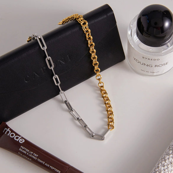 Wholesale Women's Minimalist Light Luxury Geometric Stainless Steel Electroplated Ochain Necklace