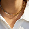 Wholesale Women's Minimalist Light Luxury Geometric Stainless Steel Electroplated Ochain Necklace