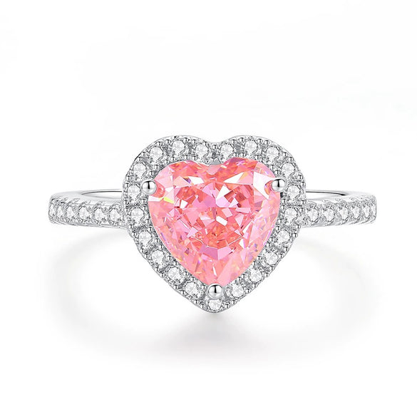 Wholesale Women's Minimalist Love Shape S925 Sterling Silver Ring Inlaid With Zircon