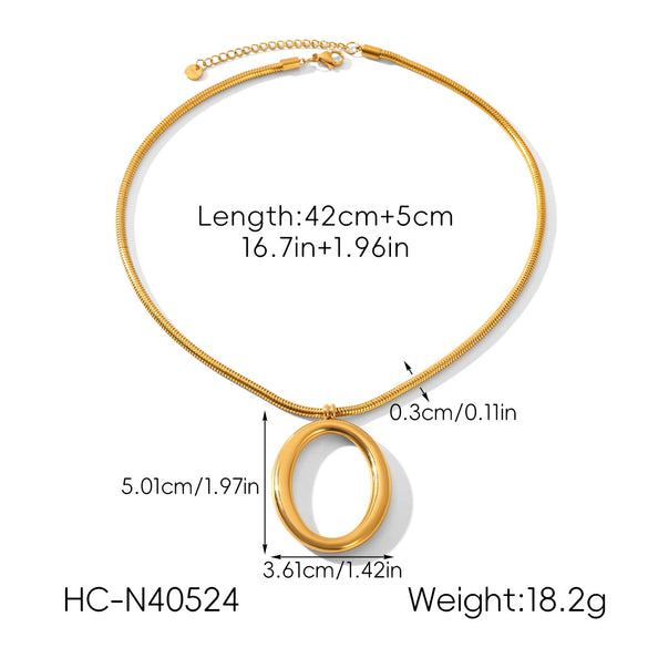 Wholesale Women's Minimalist Luxury Ins Style Geometric Stainless Steel Electroplated Pendant Necklaces With Twist Chain