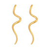 Wholesale Women's Minimalist Modern Geometric Wave Stainless Steel Earrings With Pvd Furnace Vacuum Real Gold Plating