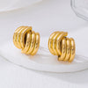 Wholesale Women's Minimalist Multilayered Geometric Flower Alloy Electroplated Earrings Ear Accessories
