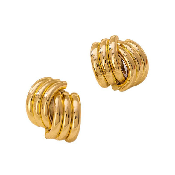 Wholesale Women's Minimalist Multilayered Geometric Flower Alloy Electroplated Earrings Ear Accessories