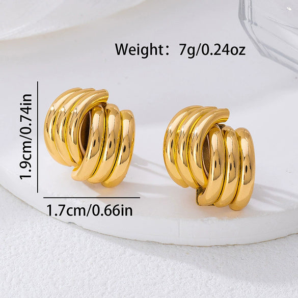 Wholesale Women's Minimalist Multilayered Geometric Flower Alloy Electroplated Earrings Ear Accessories