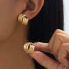 Wholesale Women's Minimalist Multilayered Geometric Flower Alloy Electroplated Earrings Ear Accessories
