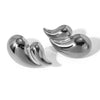 Wholesale Women's Minimalist Natural Metal Doublelayer Drop Shape Goldplated Earrings