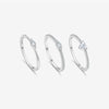 Wholesale Women's Minimalist S925 Sterling Silver Ring With Microinlaid Zircon Geometric Pattern Electroplated Platinum 18K Gold