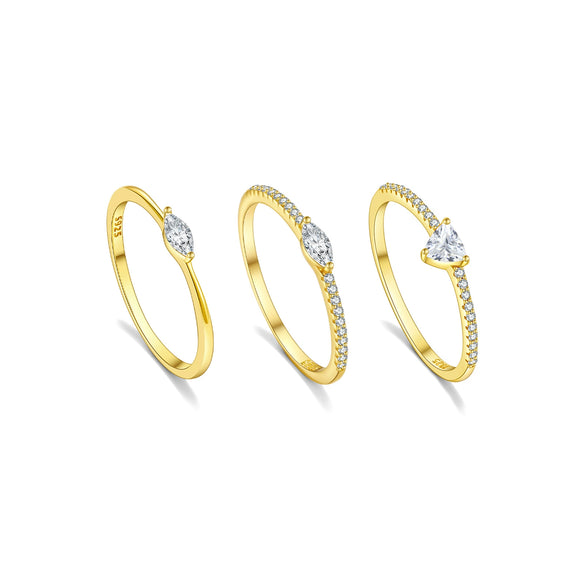 Wholesale Women's Minimalist S925 Sterling Silver Ring With Microinlaid Zircon Geometric Pattern Electroplated Platinum 18K Gold