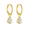 Wholesale Women's Minimalist S925 Sterling Silver Water Drop Zircon Earrings