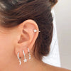 Wholesale Women's Minimalist Silver Needle And Copper Earrings With Fivepointed Star And Ushaped Geometric Patterns Electroplated