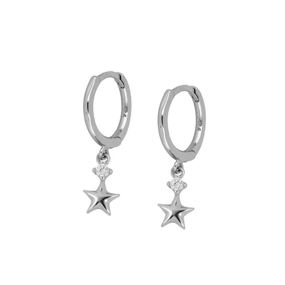 Wholesale Women's Minimalist Silver Needle And Copper Earrings With Fivepointed Star And Ushaped Geometric Patterns Electroplated